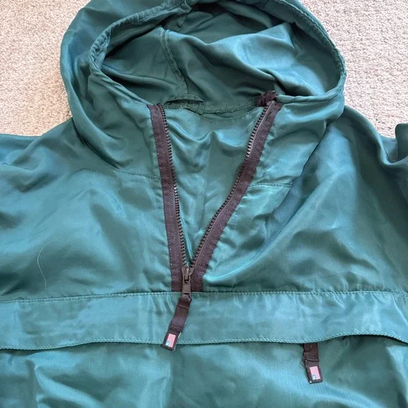 Vintage Polo Jeans Ralph‎ Lauren Green Nylon Windbreaker Hoodie Jacket Medium - Picture 5 of 11